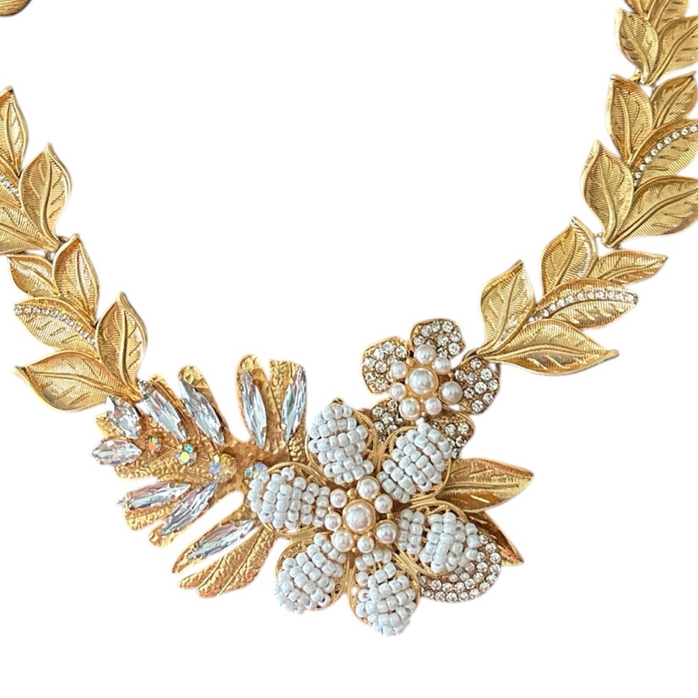 Joan Rivers Vintage 1990's Floral Statement Collar Necklace - Picture 3 of 4